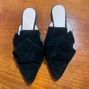 J. Crew Black Suede Bow Mules